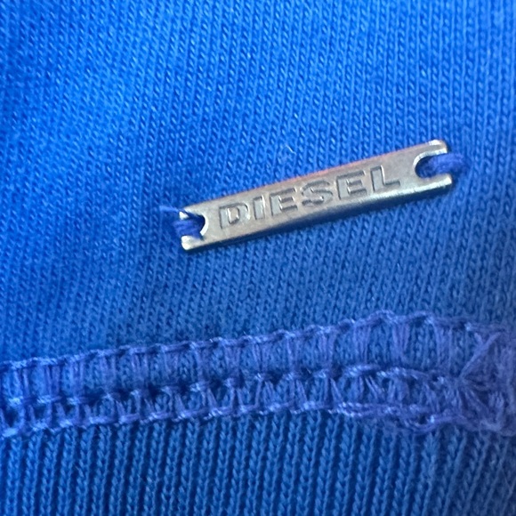 Diesel Blue & Black Striped Knit Sweater | Size S/M 100% Cotton - Picture 5 of 13